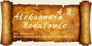 Aleksandra Medulović vizit kartica